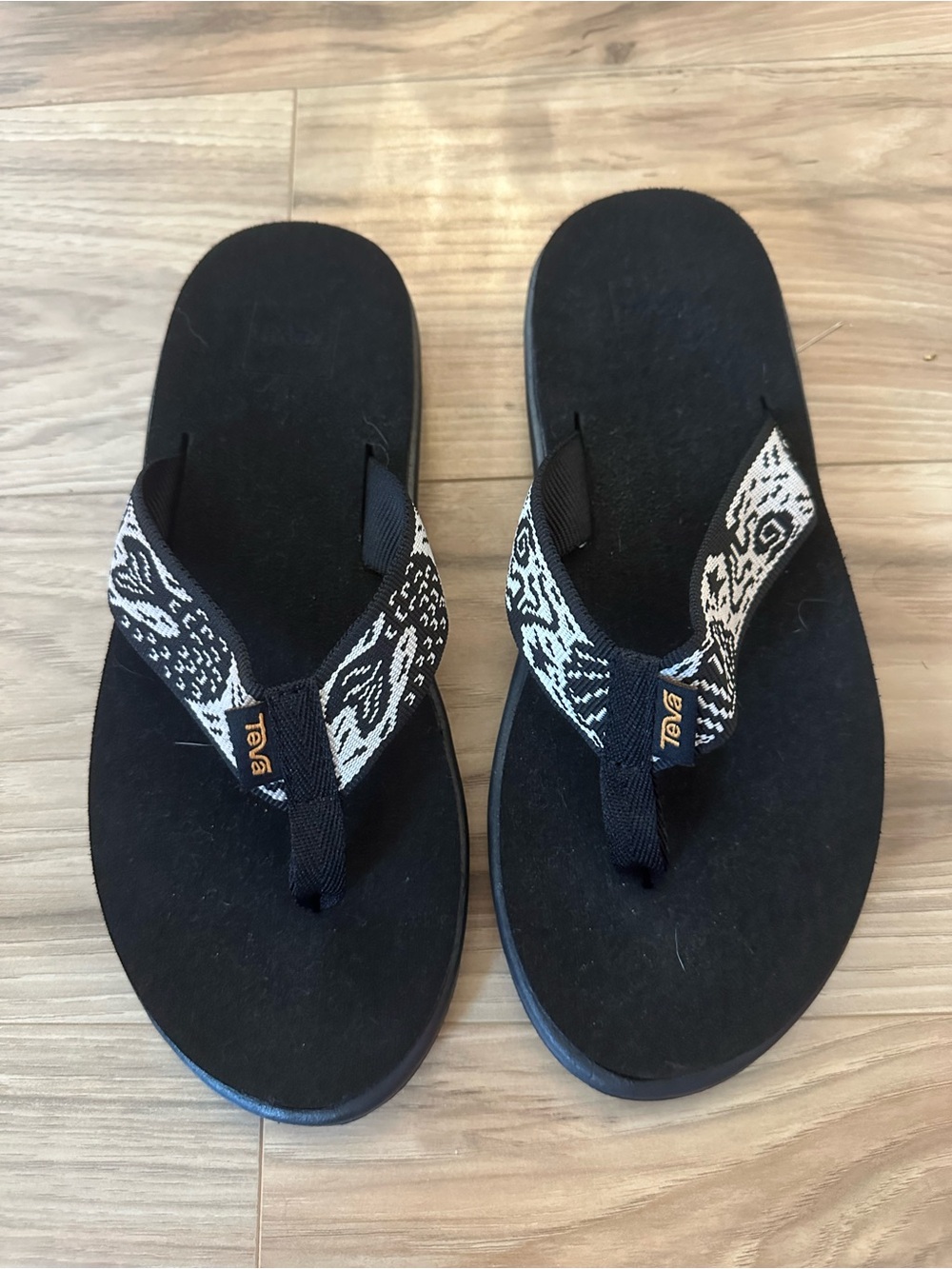 Teva Black Strap Flip Sandals